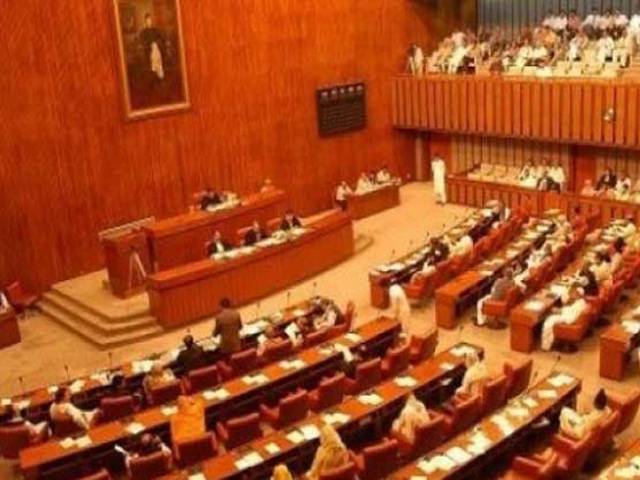 Newly elected senators take oath amid slogans of Jiay Bhutto