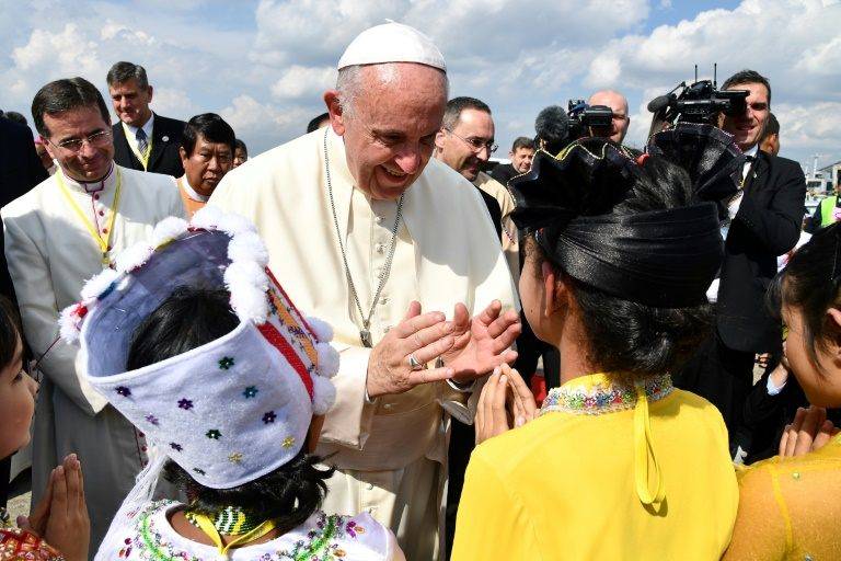 Pope lands in Myanmar, set to meet army chief