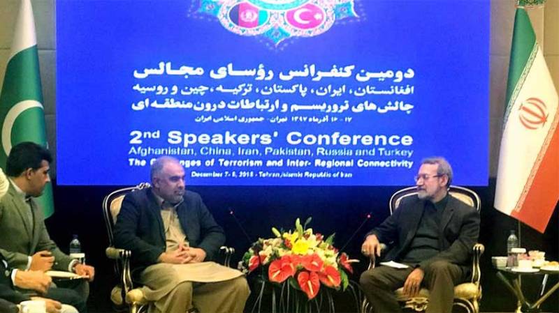 Asad Qaiser, Ali Larijani discuss bilateral ties