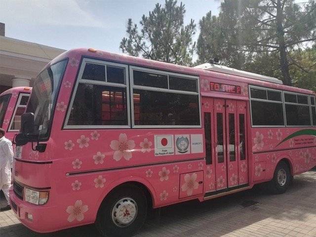 KP govt launched pink bus service for women in Mardan