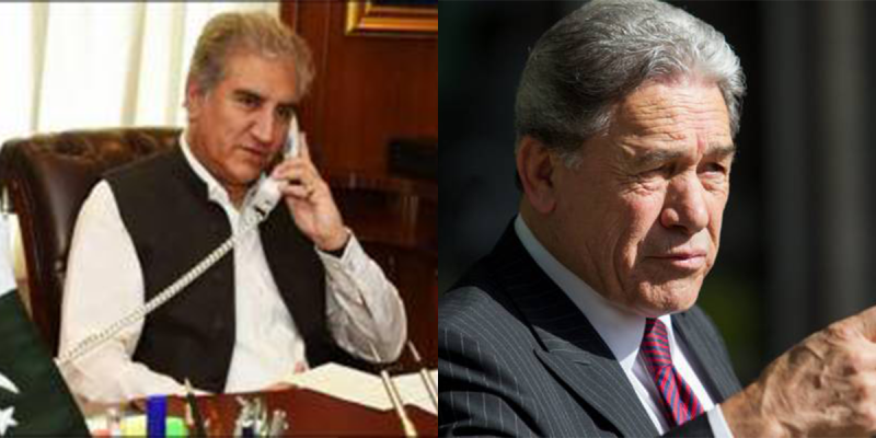 FM Qureshi briefs New Zealand Deputy PM Winston Peters about IOK