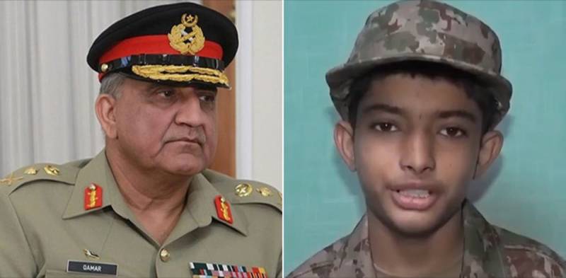 COAS interacts with cancer patient who expressed wish to join Pakistan Army