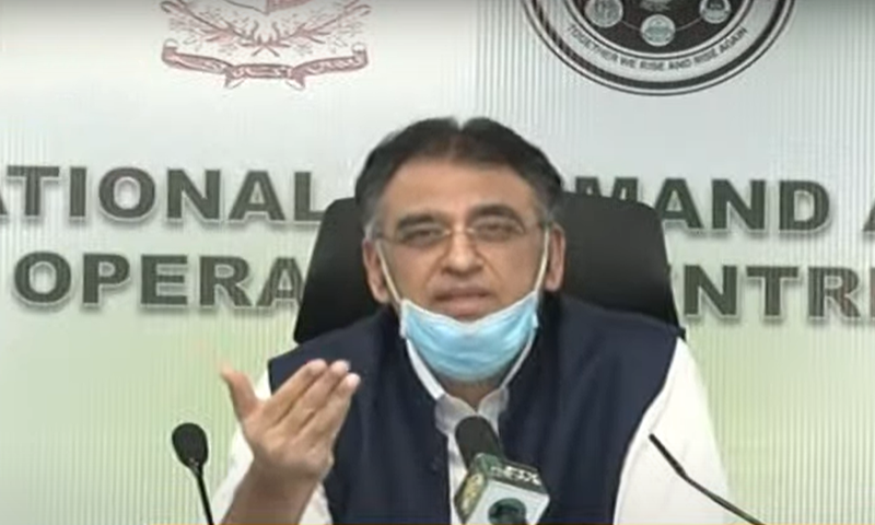 Asad Umar says COVID-19 positivity rate continuously rising in Pakistan