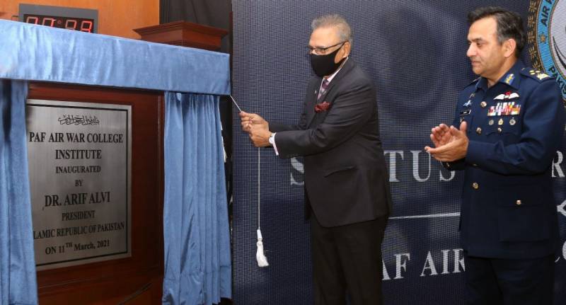 President Alvi inaugurates PAF Air War College at Karachi