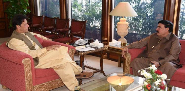 Sh Rasheed called on PM Imran in Islamabad