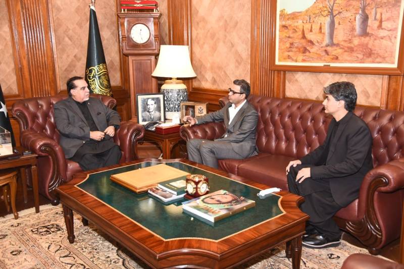 Sindh governor Imran Ismail meets CEO Global Soccer Ventures Zabe Khan