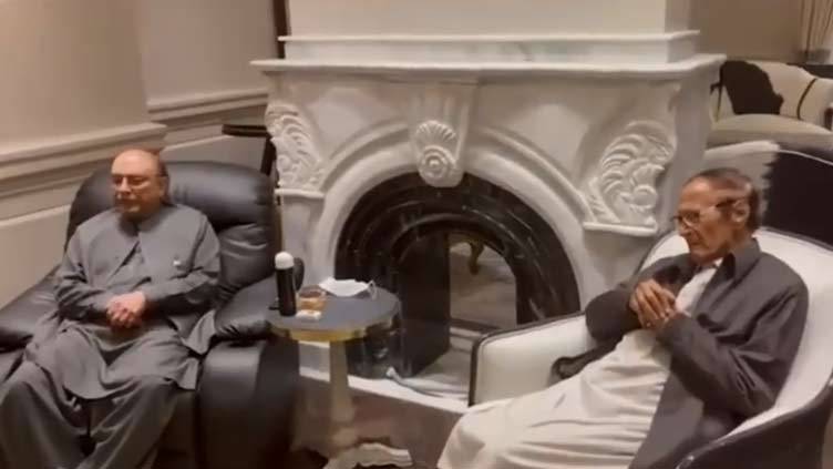 Asif Zardari meets Ch Shujaat Hussain in Lahore