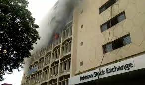 Fire erupts at Pakistan Stock Exchange building in Karachi