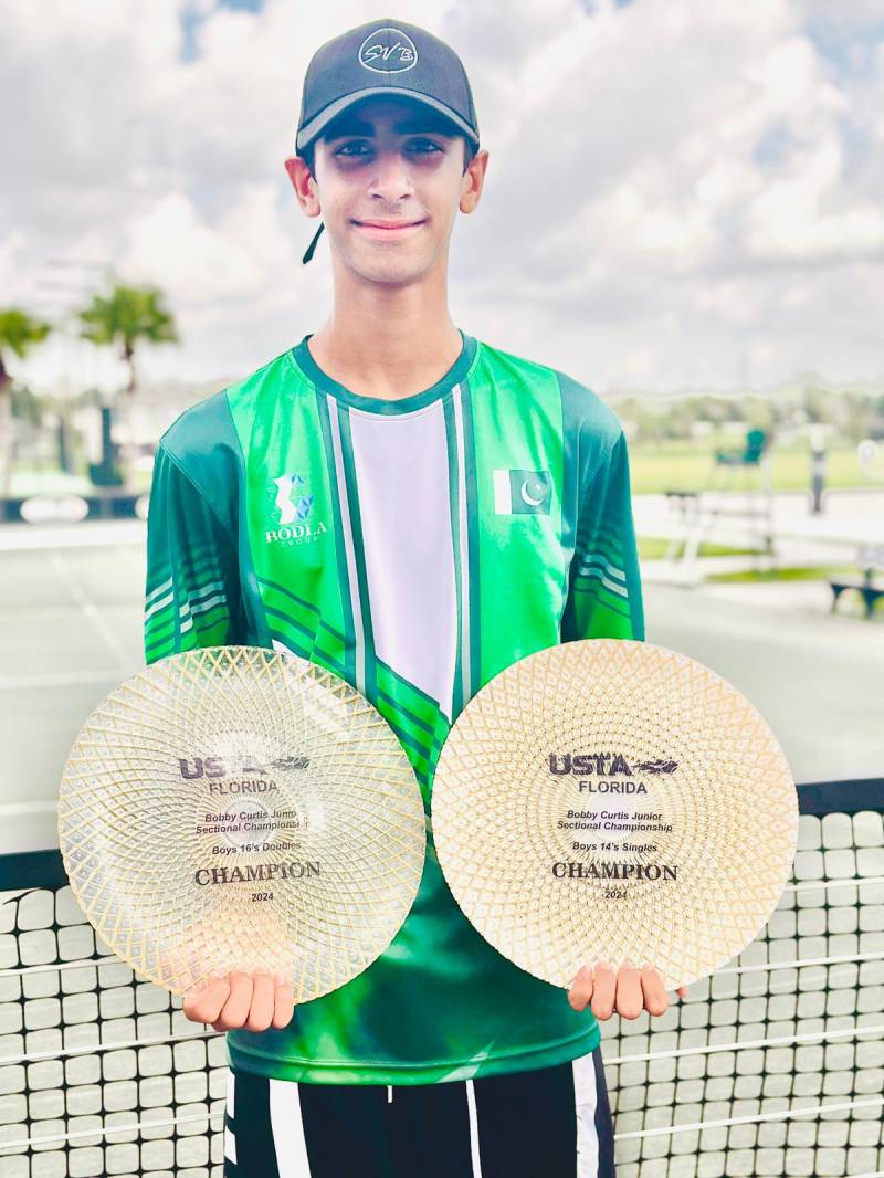 Pakistan’s tennis prodigy Mikaeel Ali Baig dominates Bobby Curtis Championship