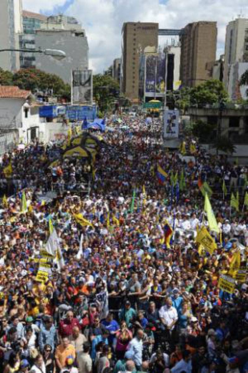 Thousands march in Venezuela over economic crisis, shortages