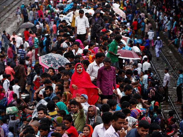 Overcrowded passenger train