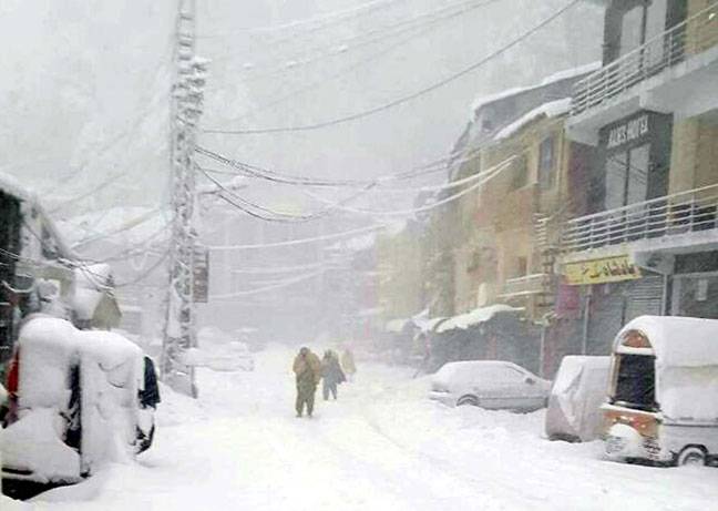 Snowfall in Abbottabad