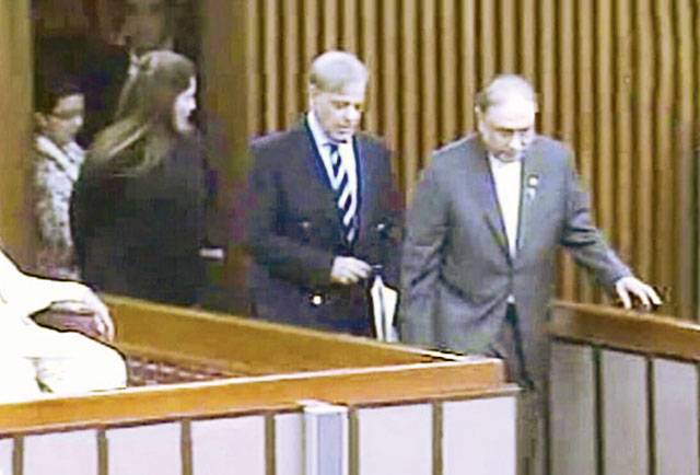 Shehbaz, Zardari enter NA together