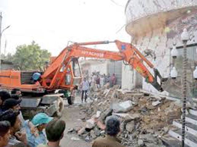 Encroachments removed from footpaths in different areas of Wah Cantt