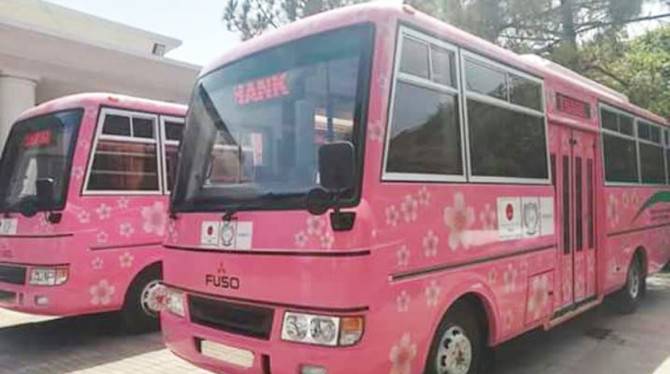 KP govt launches 'pink buses' for women in Mardan