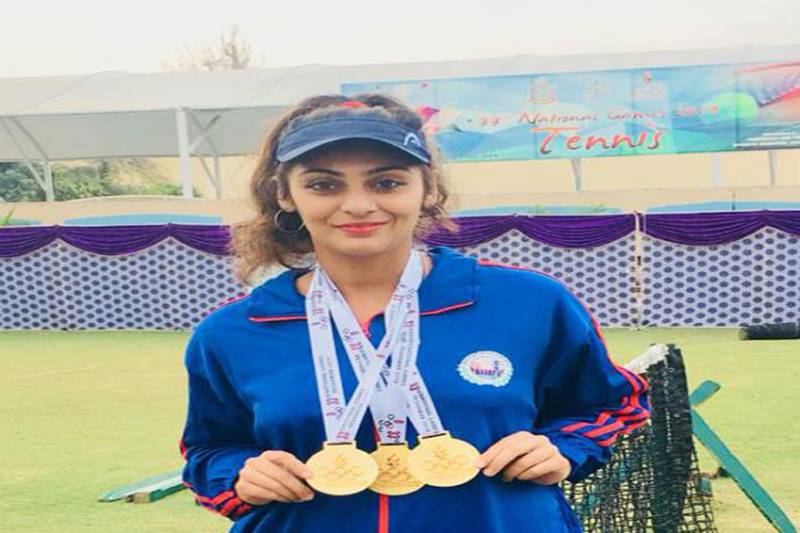 Ushna dominates National Games with 3 tennis golds