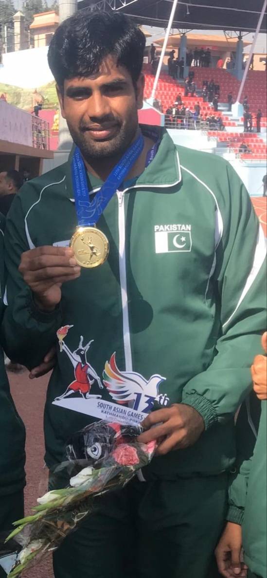 Pakistan’s Arshad wins gold in SAG, qualifies for Tokyo Olympics