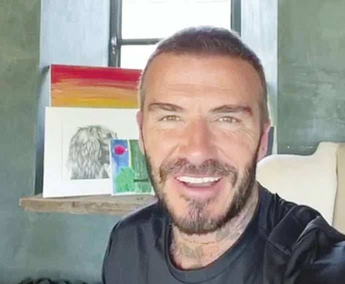 David Beckham sends video message to young football fan