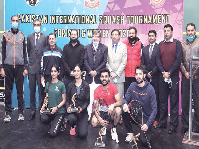 Tayyab, Madina clinch Pakistan Int’l Squash crowns