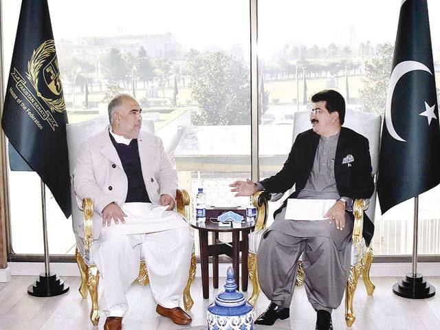 Asad Qaiser, Sadiq Sanjrani discuss legislative affairs