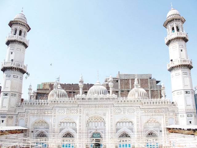 Renovation work underway on Mughal era Mohabat Khan Mosque in Peshawar