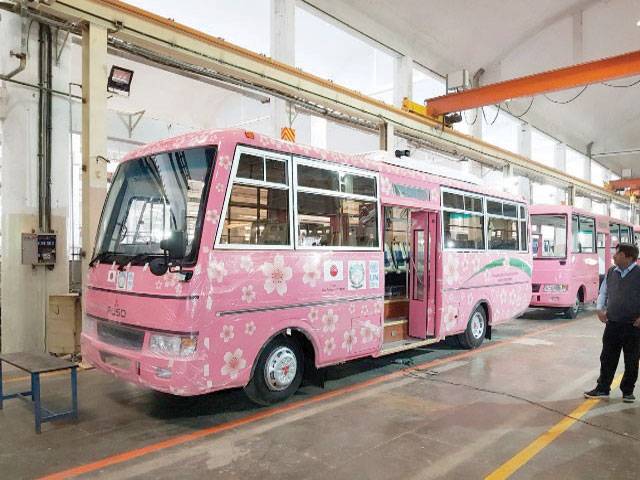 Pink buses handed over to Women Colleges, Mardan Women University