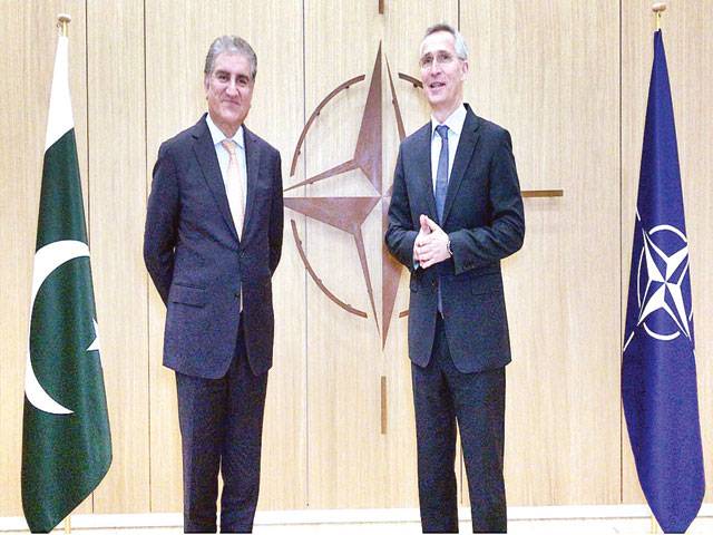 Qureshi meets NATO chief, says Pakistan following policy of peace in South Asia