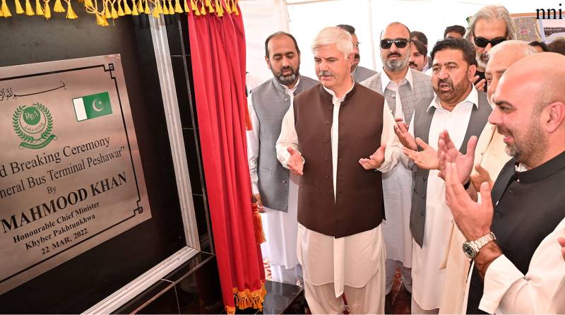 KP CM breaks ground of new general bus stand in Peshawar