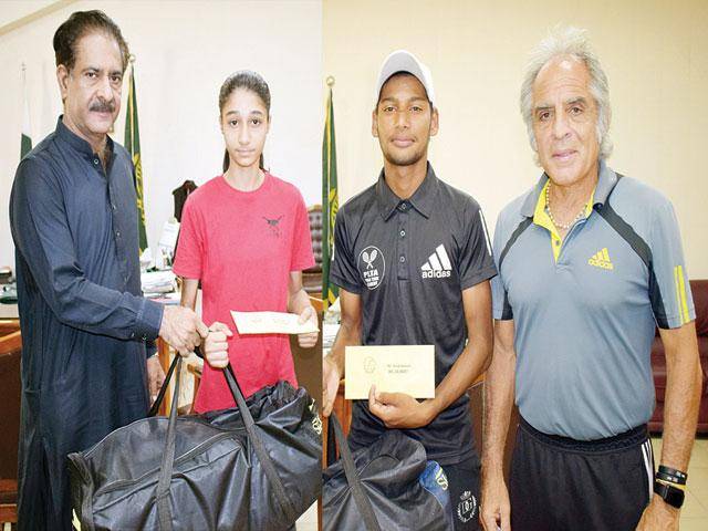 Secretary Sports awards stipend, kits to deserving tennis players