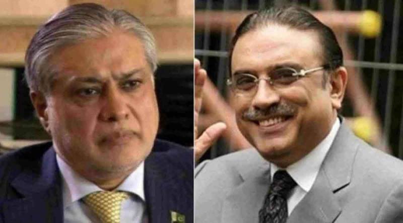 Ishaq Dar holds talks with Asif Zardari