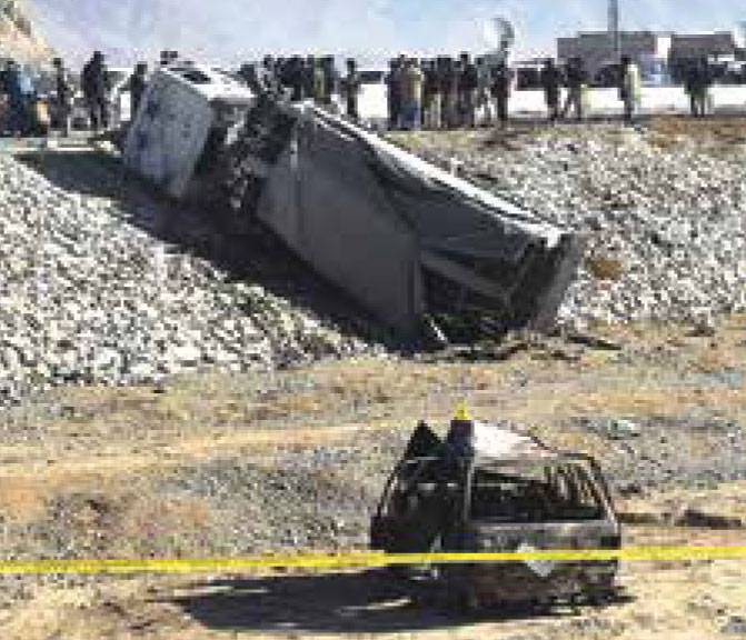 Four die, 20 injured as suicide bomber hits police truck in Quetta