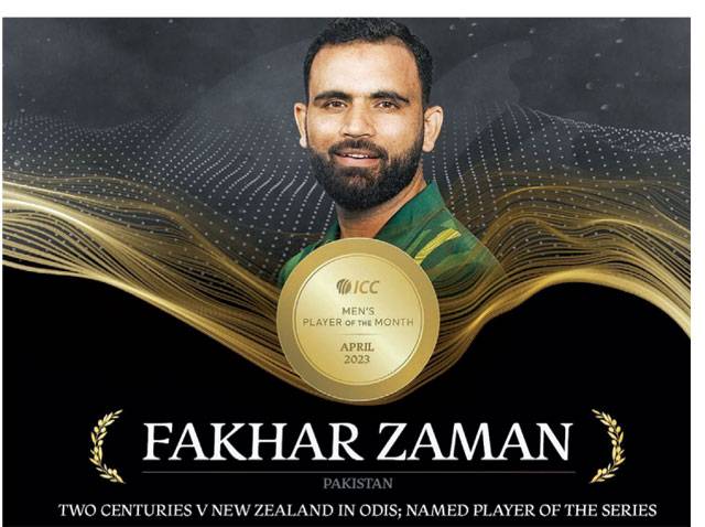 Fakhar Zaman named ICC Player of the Month for April 2023