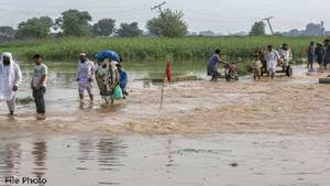 Sutlej River in low flood amid massive evacuations in adjoining areas