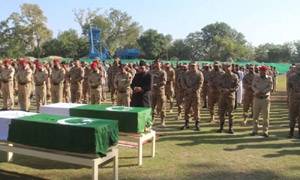 Funeral prayer of Pak Army martyrs offered