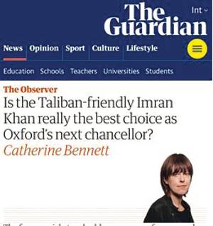 The Guardian raises stinging questions about Imran’s suitability as Oxford next chancellor